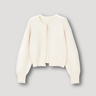 Bravon | Stricken Perle Verschönert Frayed Cardigan für Damen