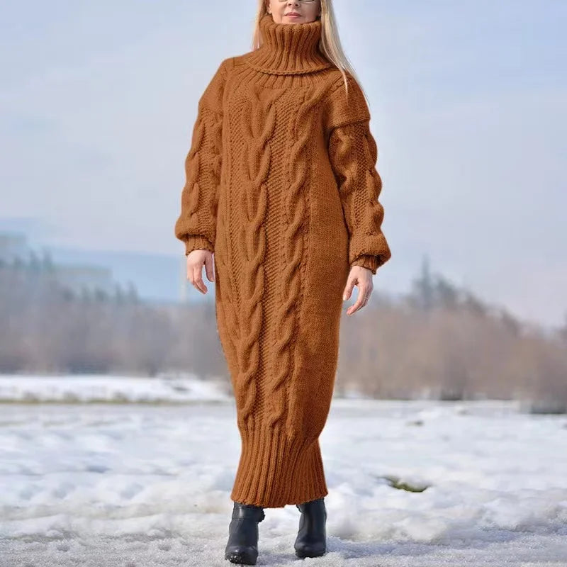 Tella | Lässiges Strickkleid mit Rollkragen für Winter