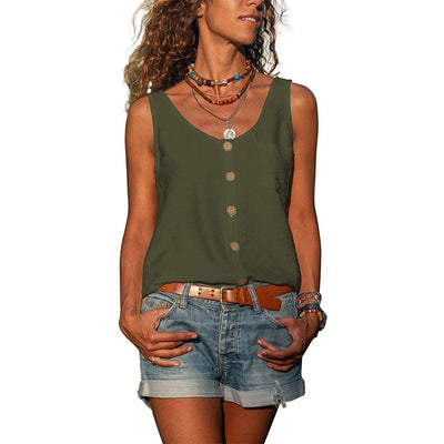 Hannah - Tanktop mit Knopfleiste und Tasche