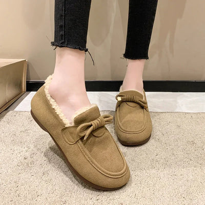 Brimey | Warme Damen Plüsch-Slip-On Loafers für den Winter