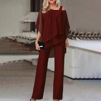 WOLFF Damen Zweiteiler Satz| Eleganter Zweiteiler mit Cold Shoulder