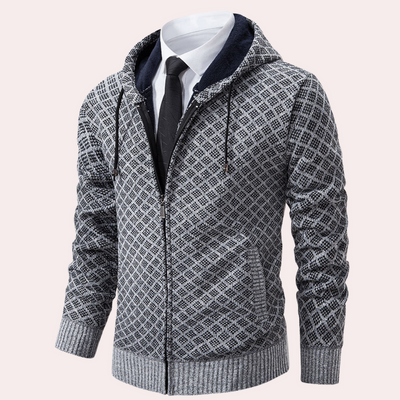 Kekoa – stylische strickjacke mit kapuze für herren