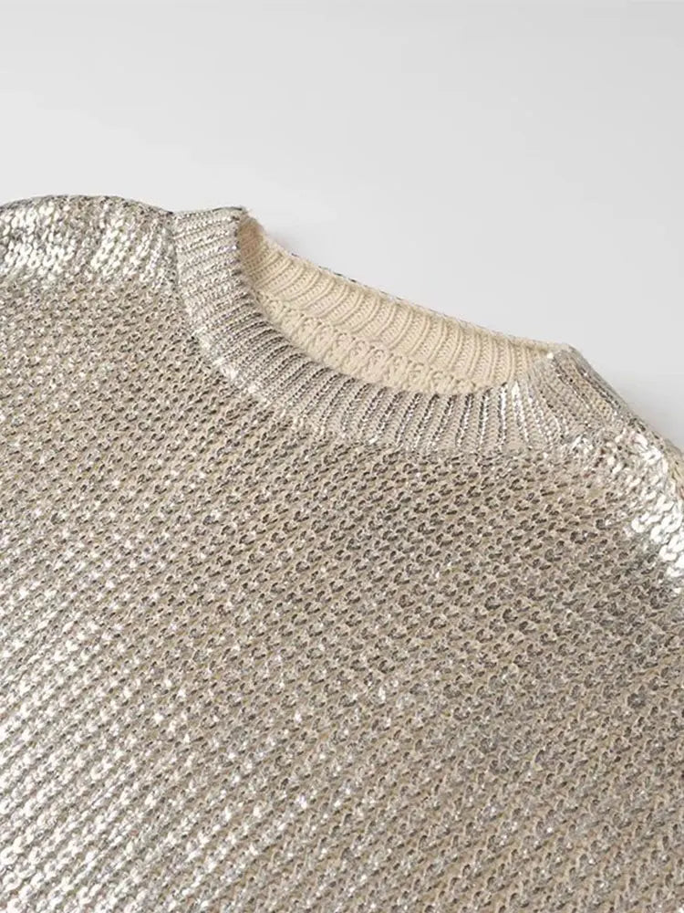 Agnes | Metallischer Pullover