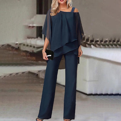 WOLFF Damen Zweiteiler Satz| Eleganter Zweiteiler mit Cold Shoulder