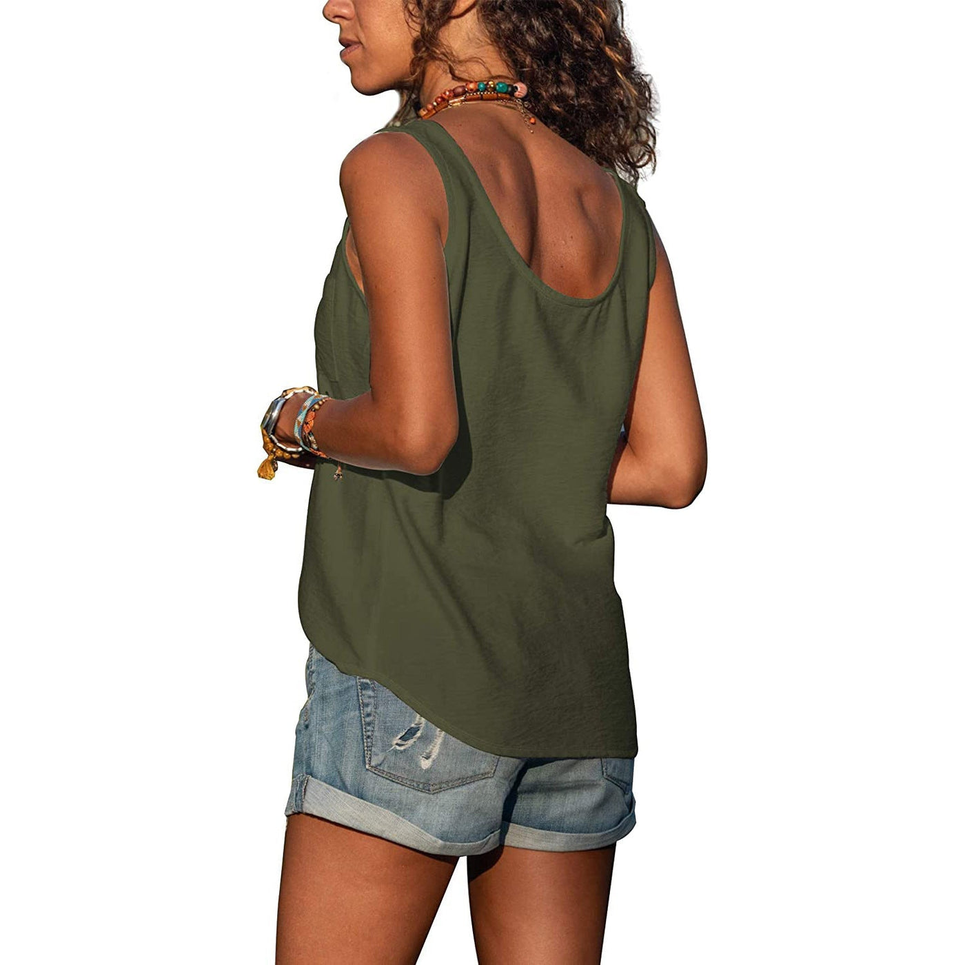 Hannah - Tanktop mit Knopfleiste und Tasche