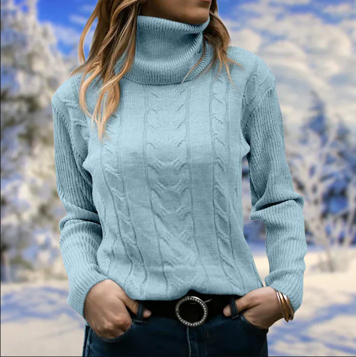 Lilja - schicker winterpullover für damen mit langem kragen