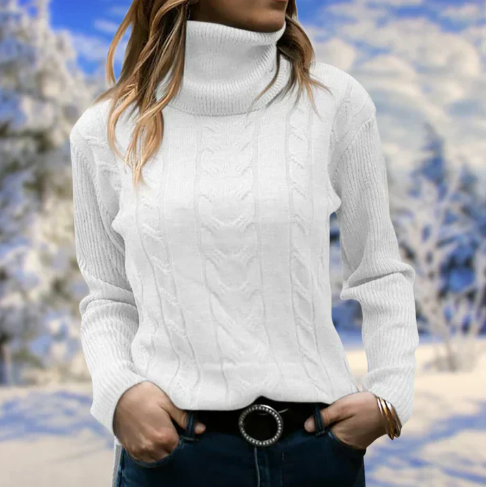 Lilja - schicker winterpullover für damen mit langem kragen