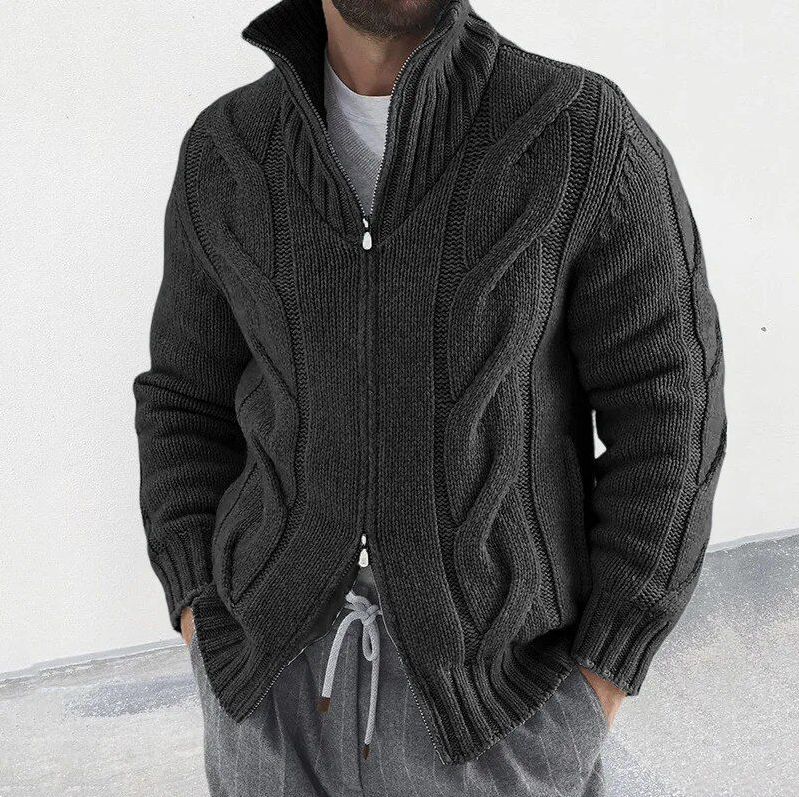 Hochwertige gestrickte herren-strickjacke – elegant und warm