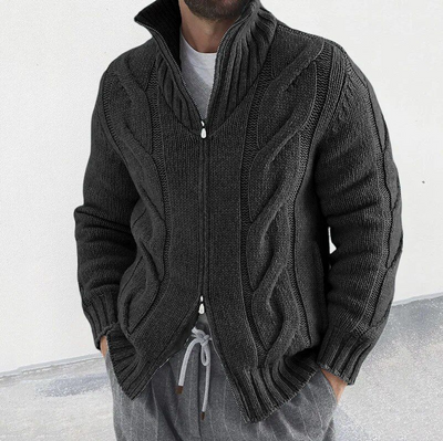 Hochwertige gestrickte herren-strickjacke – elegant und warm