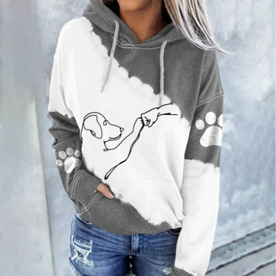 Cornelia | verspielter damen-hoodie mit hundeprint