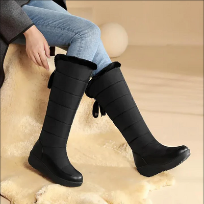 Enge winterstiefel - pelzgefütterte kniehohe schneestiefel für frauen