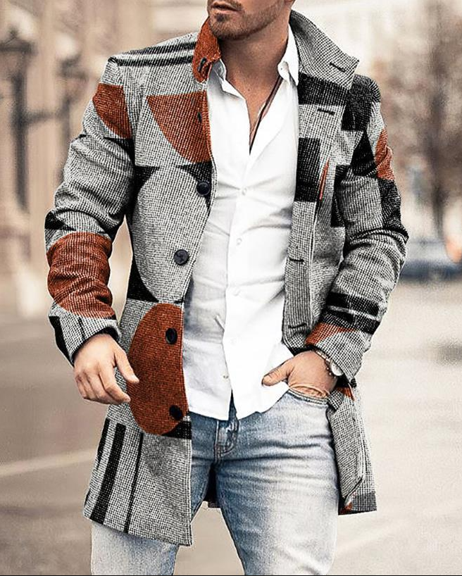 Warme herren-winterjacke mit kapuze