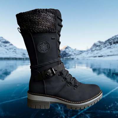 Bequeme und stilvolle damen-winterstiefel aus leder