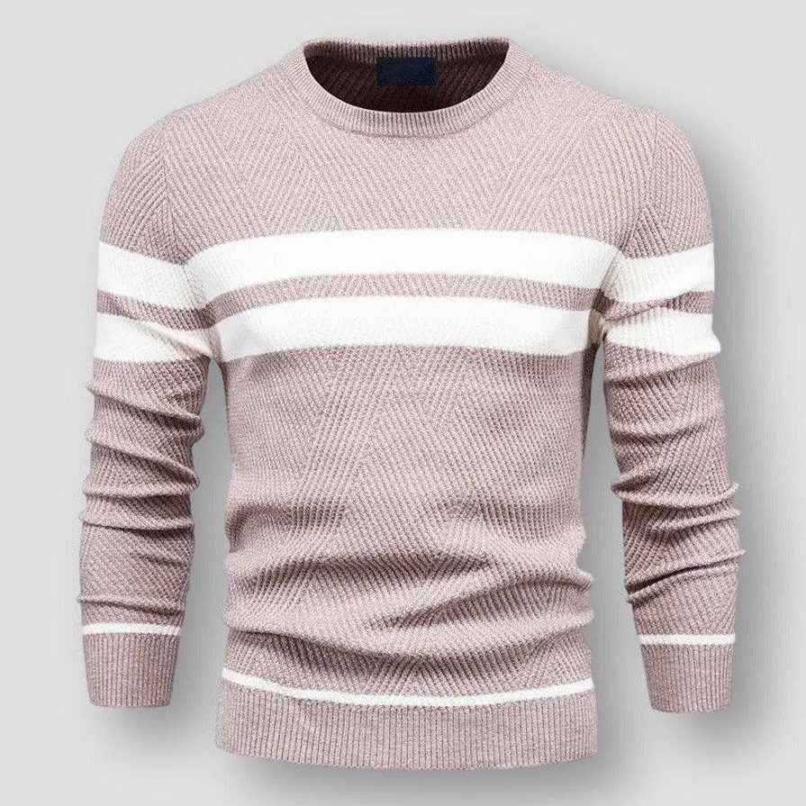 Kuscheliger gestreifter strickpullover für herren