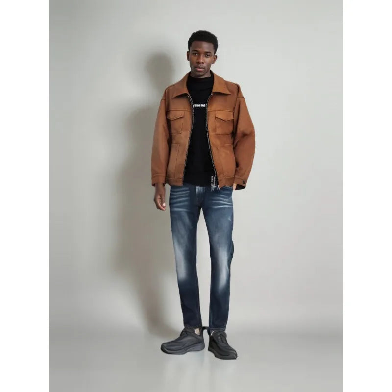 Alestan | Suede Kurzjacke mit Reißverschluss Herren