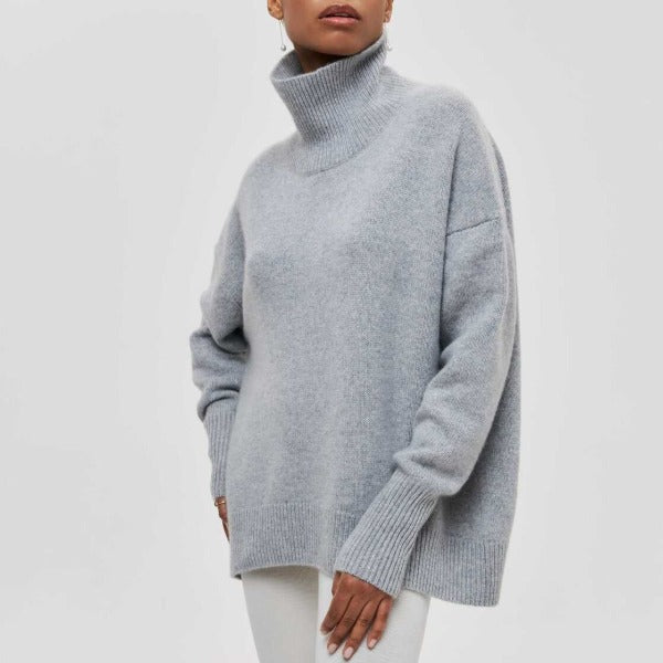 Cotton - übergroßer Pullover mit Rollkragen