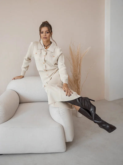 Livia | Vintage Strick-Blazer und Rock Set für Herbst/Winter