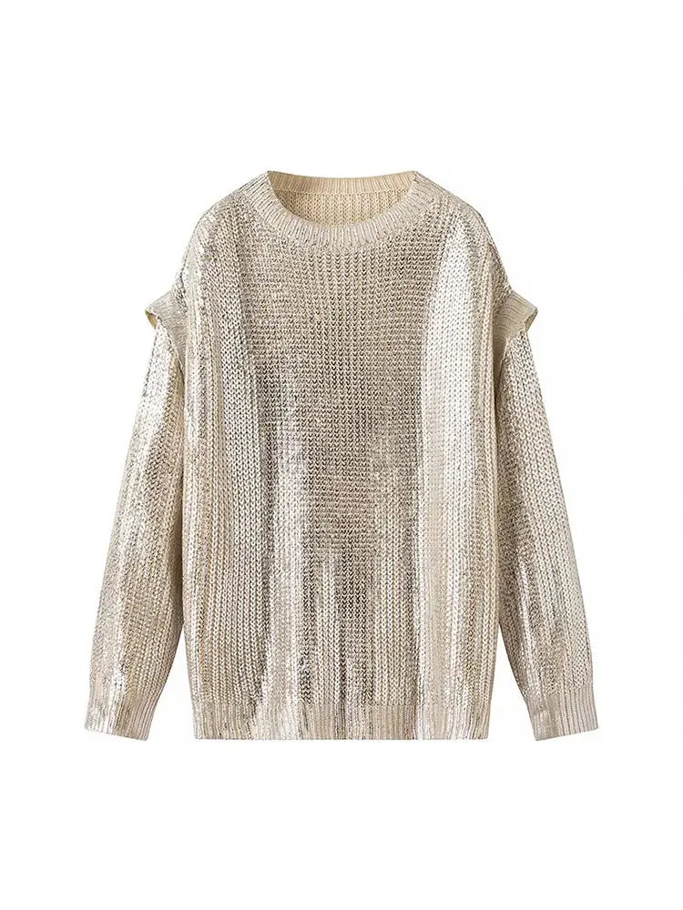 Agnes | Metallischer Pullover