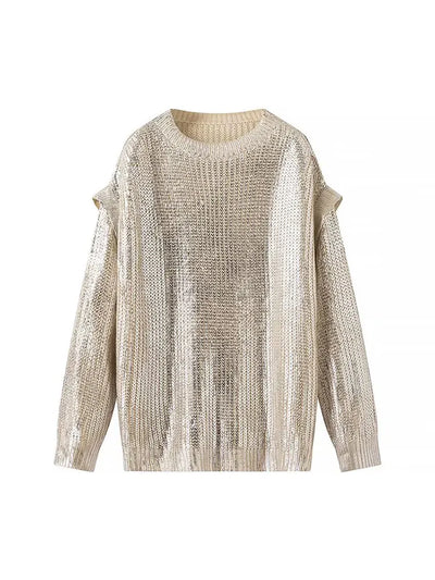 Agnes | Metallischer Pullover