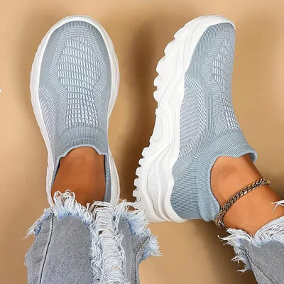 Slip-on-sneaker, gestrickt, atmungsaktiv, orthopädische schuhe, damen-sneaker