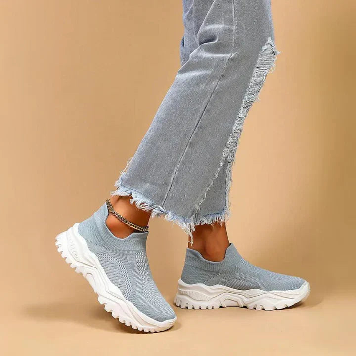 Slip-on-sneaker, gestrickt, atmungsaktiv, orthopädische schuhe, damen-sneaker