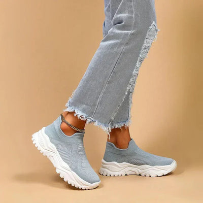 Slip-on-sneaker, gestrickt, atmungsaktiv, orthopädische schuhe, damen-sneaker