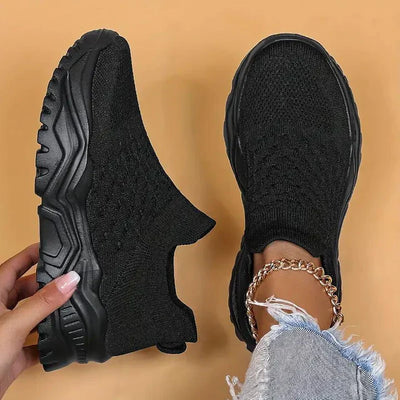 Slip-on-sneaker, gestrickt, atmungsaktiv, orthopädische schuhe, damen-sneaker