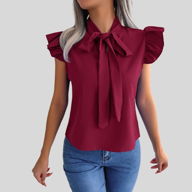 Clossy | Elegante Bluse mit Rüschen und Schleife