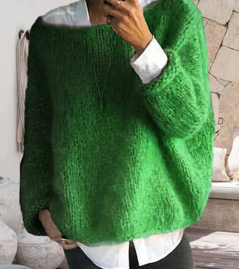 Übergroßer gestrickter damenpullover | weich und gemütlich