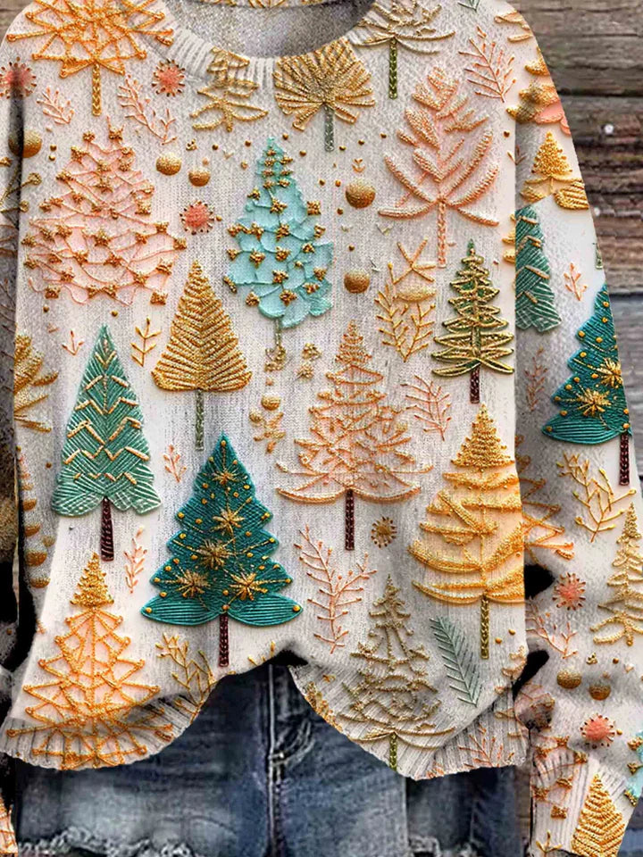 Weihnachtspullover – übergroßer Weihnachtsbaum-strickpullover für damen