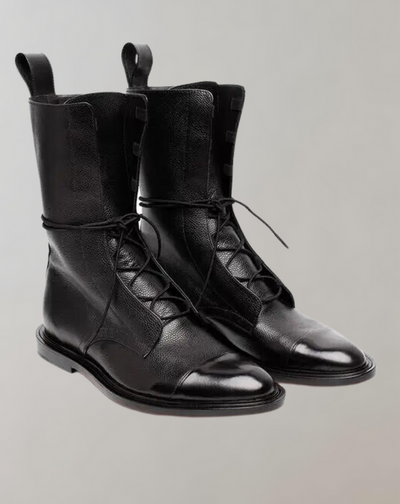 Elegante damenstiefel aus hochwertigem lackleder