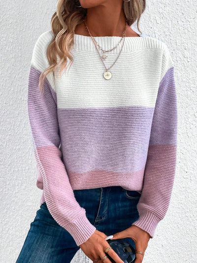 Brialyn | Block-Pullover in Violett für Frauen