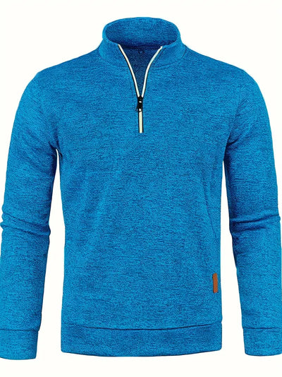 Tasche - stylischer fleece-herrenpullover mit halbem reißverschluss