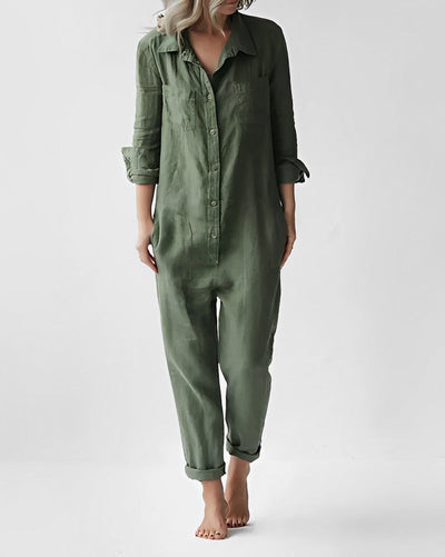 KAJSA - Stylischer grüner Jumpsuit