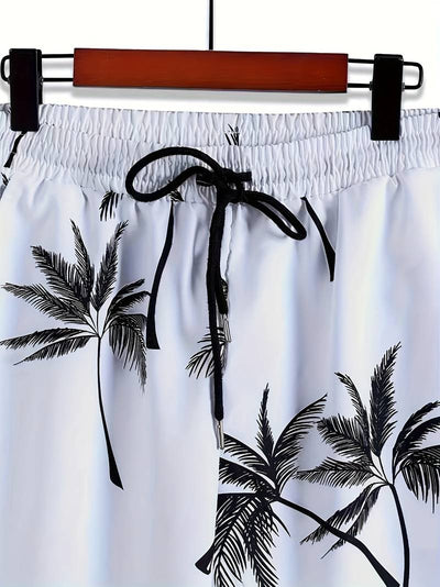 Derk | Herren 2-teiliges Sommer-Set mit Kokospalmen-Print