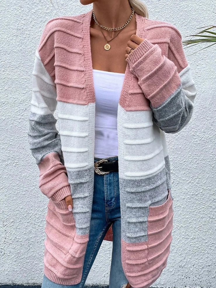 Nelly | Warm Open rosa Strickjacke