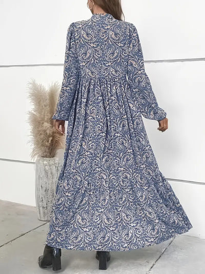 Beau - Boho-Blüte Langärmeliges Rüschenkleid