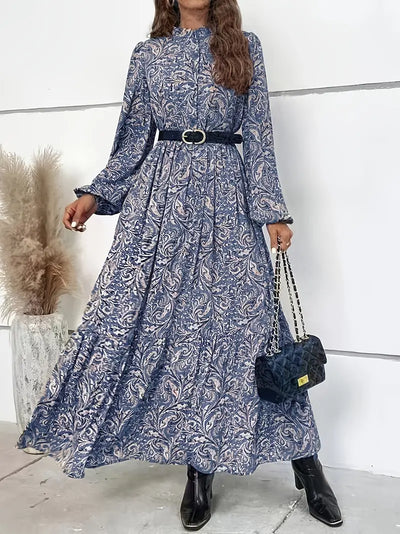 Beau - Boho-Blüte Langärmeliges Rüschenkleid