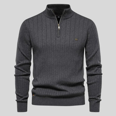 Mason – pullover mit halbem reißverschluss