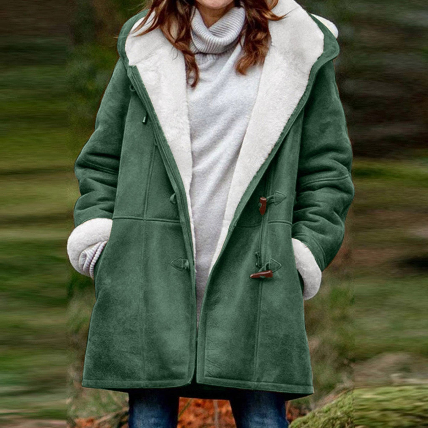 Melanie - warme & kuschelige fleece-damenjacke mit kapuze