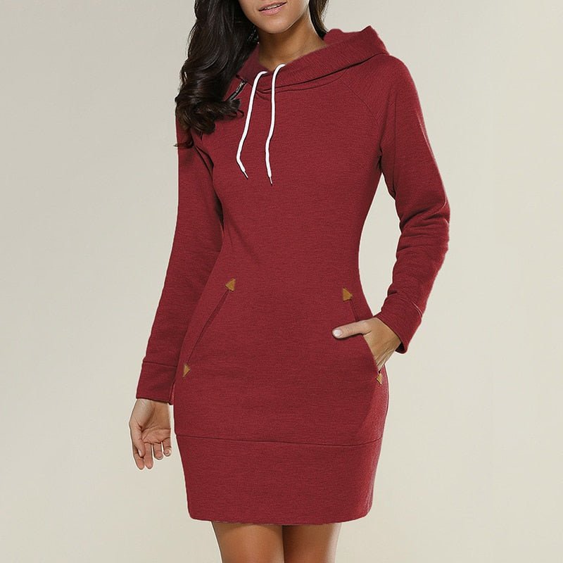 Barina | Lässiges, knielanges Hoodie-Kleid