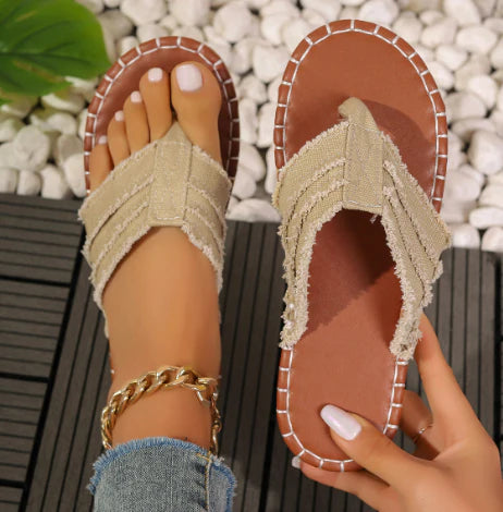 Bahiny | Lässige Boho-Sandalen mit Rohbesatz