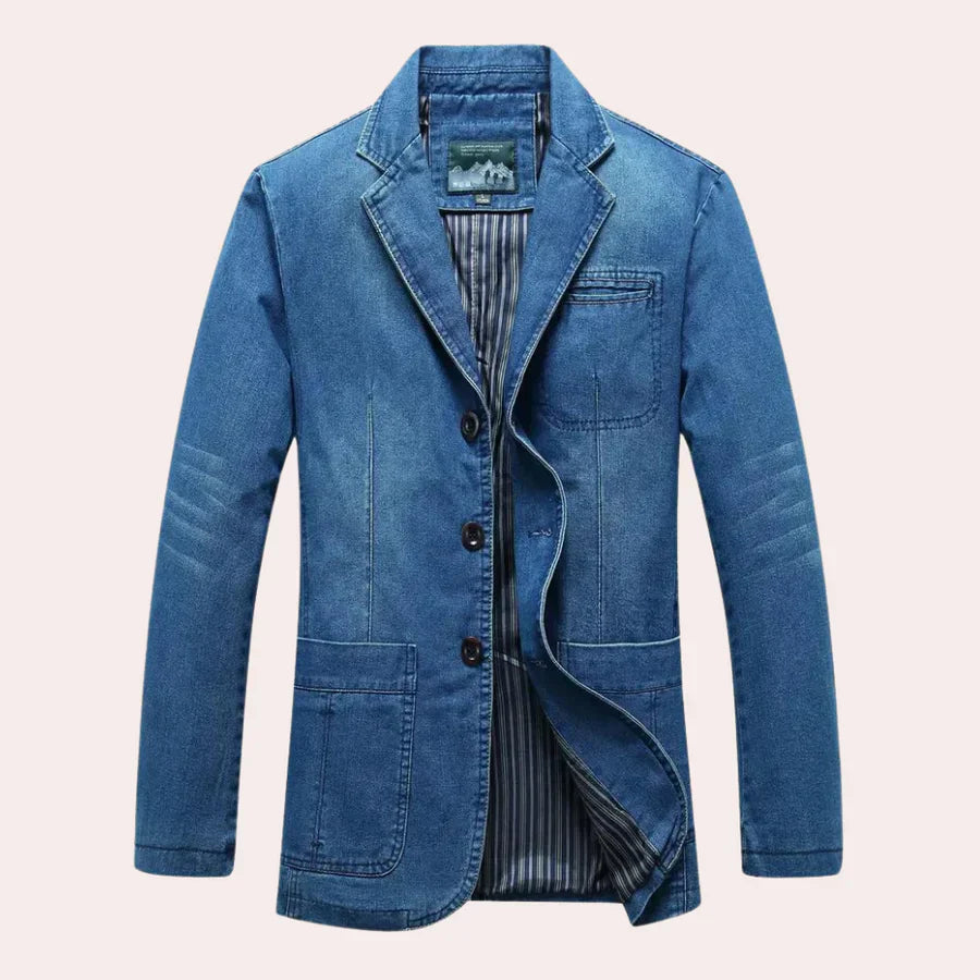 Logan - stilvoller klassischer jeansblazer für den modernen mann