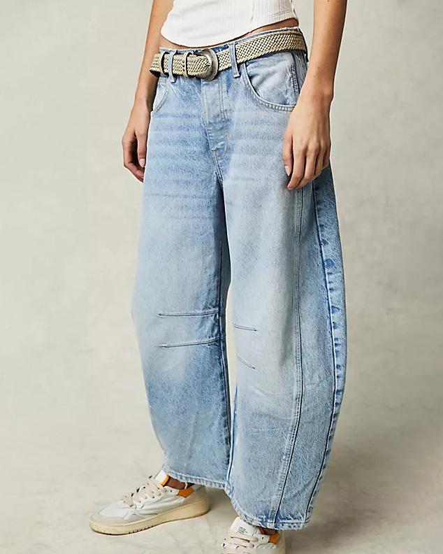 Mina -  Mid Rise Barrel Jeans für Damen