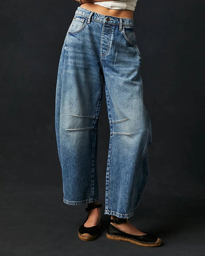 Mina -  Mid Rise Barrel Jeans für Damen