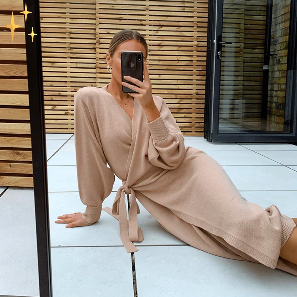 Mila Sunday Baumwolle Wrap Bademantel Kleid für zu Hause zu entspannen im Stil