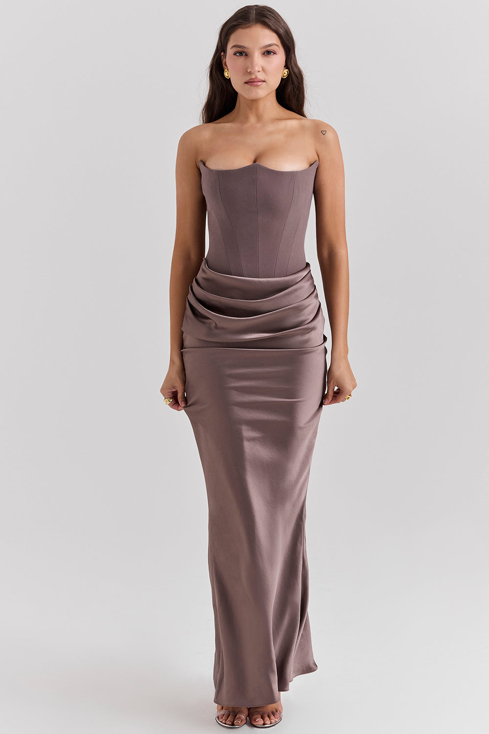 Shiloh - elegantes trägerloses Korsett-Maxikleid