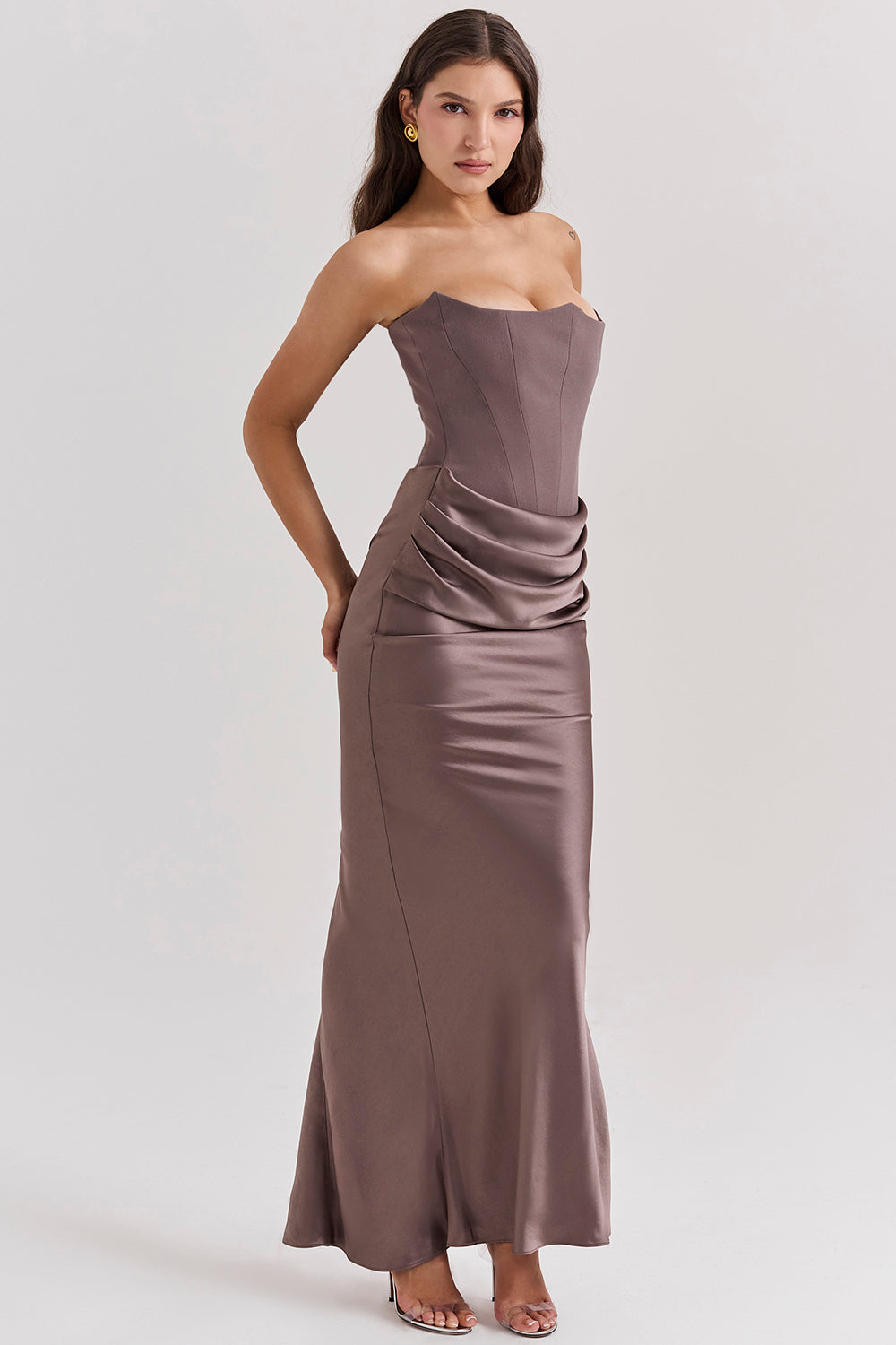 Shiloh - elegantes trägerloses Korsett-Maxikleid