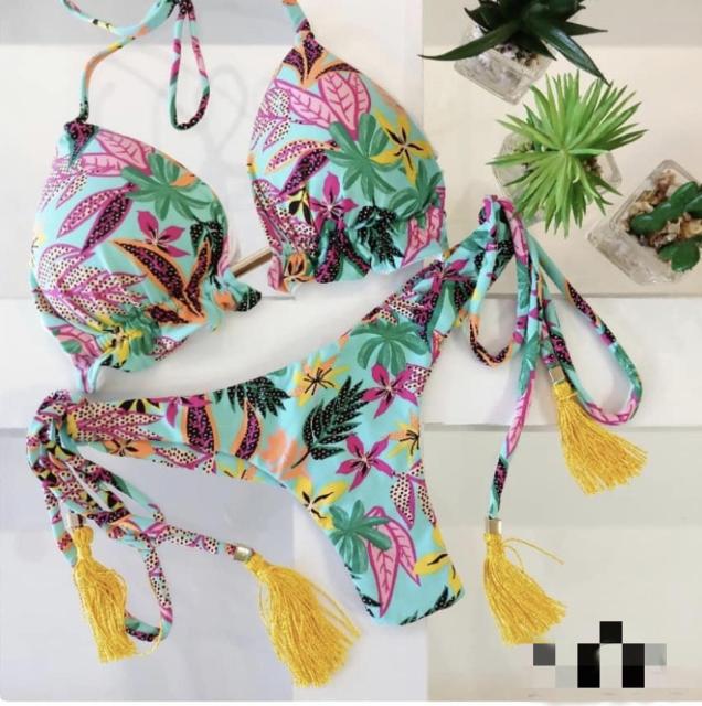 Maillot de bain string tanga brésilien deux pièces tropical La Bohème