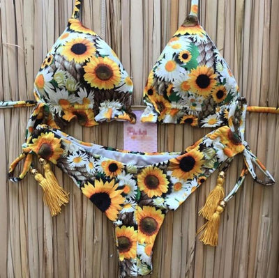 Maillot de bain string tanga brésilien deux pièces tropical La Bohème